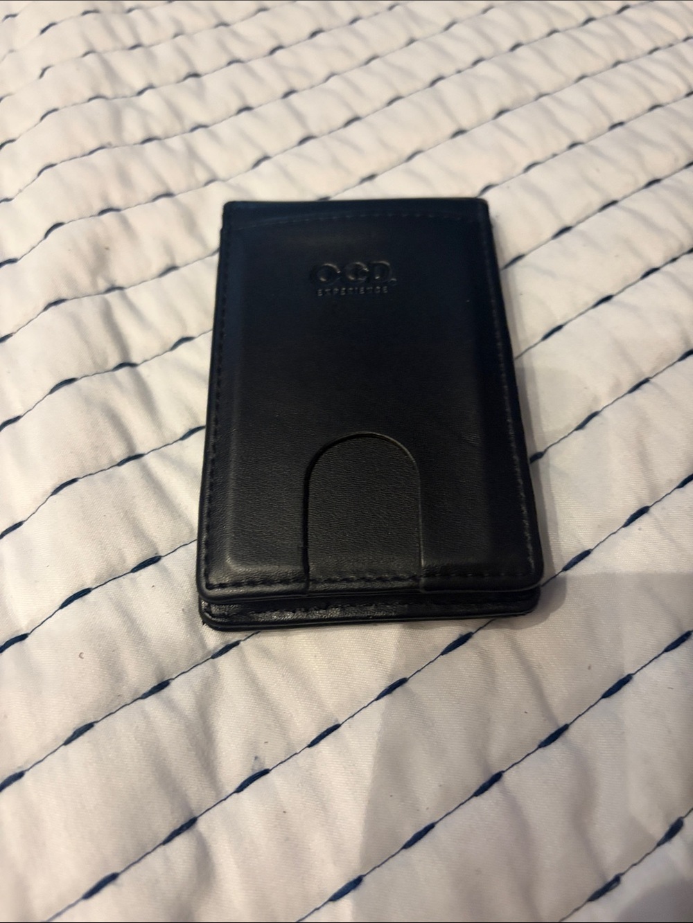 Slim Black Card Wallet Sleeve with Pull-Tab